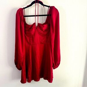 Astr the label Vivian satin halter mini dress red size large